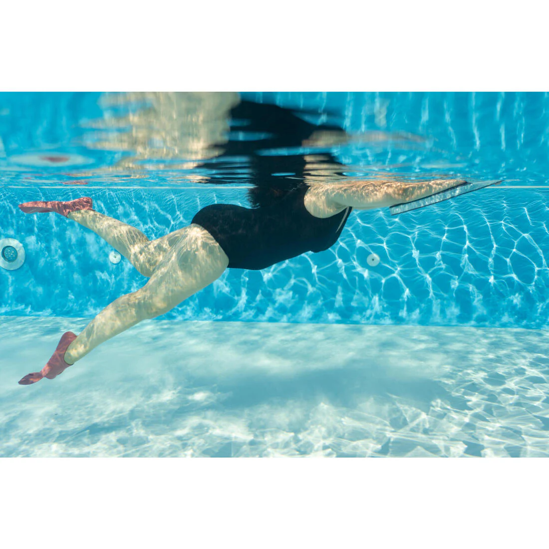Traje de baño de natación negro gofrado para mujer Kaipearl New - Image 11