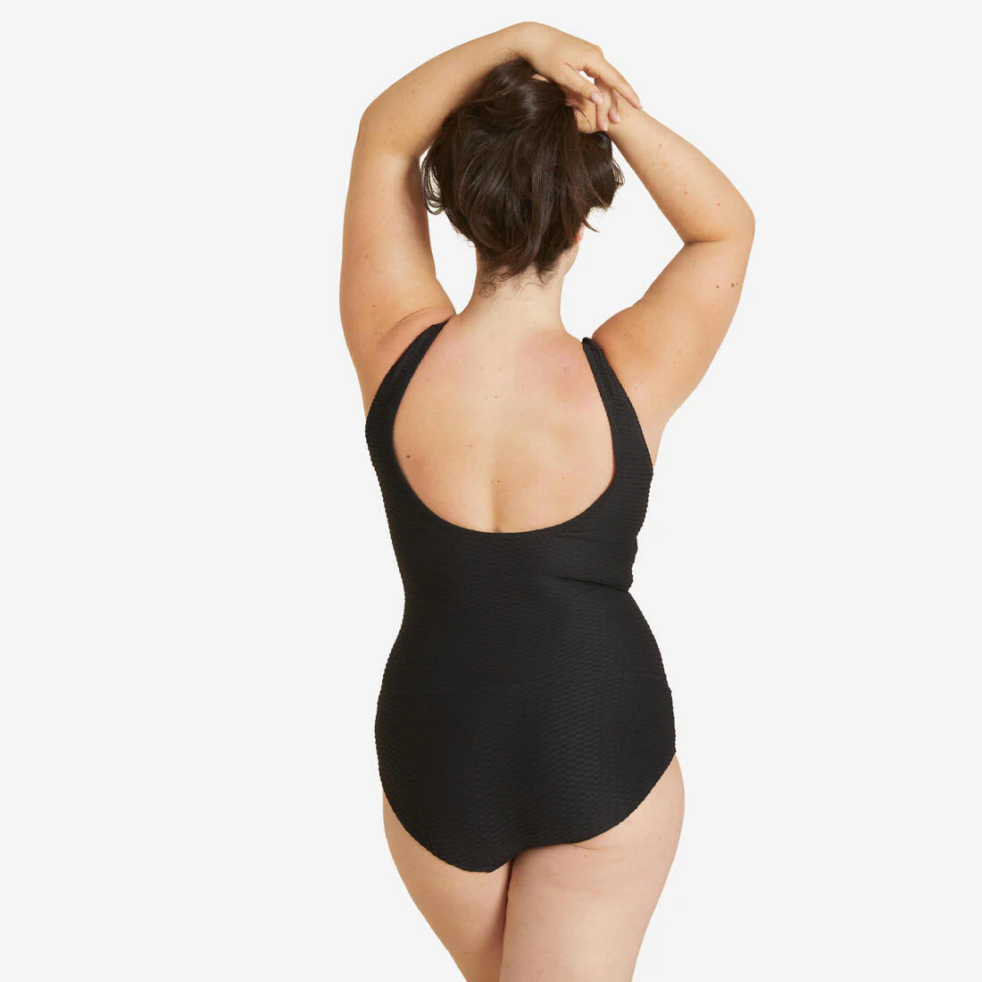 Traje de baño de natación negro gofrado para mujer Kaipearl New - Image 2