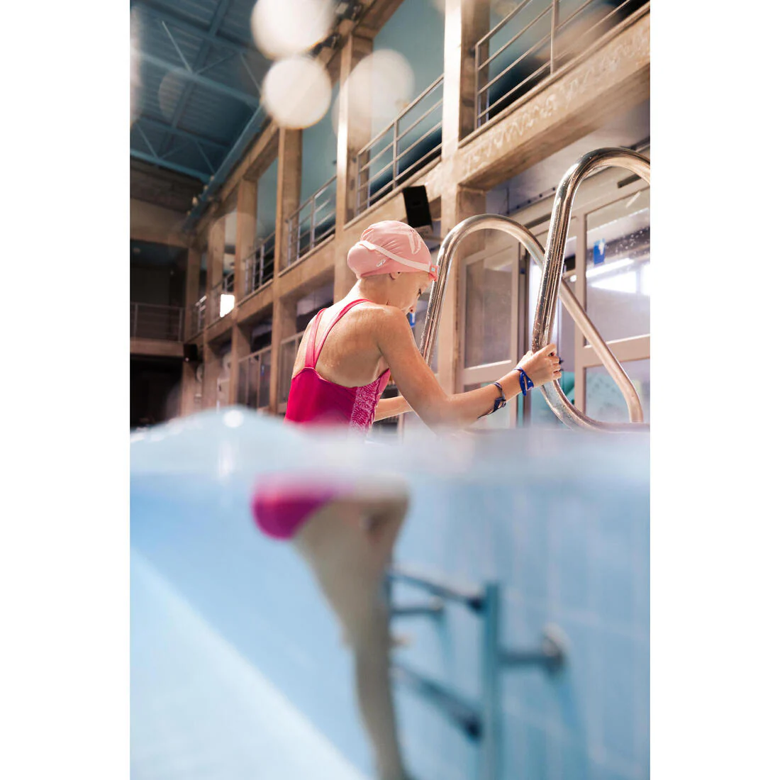 Traje de baño de natación rosa para niña 100 Viki - Image 5
