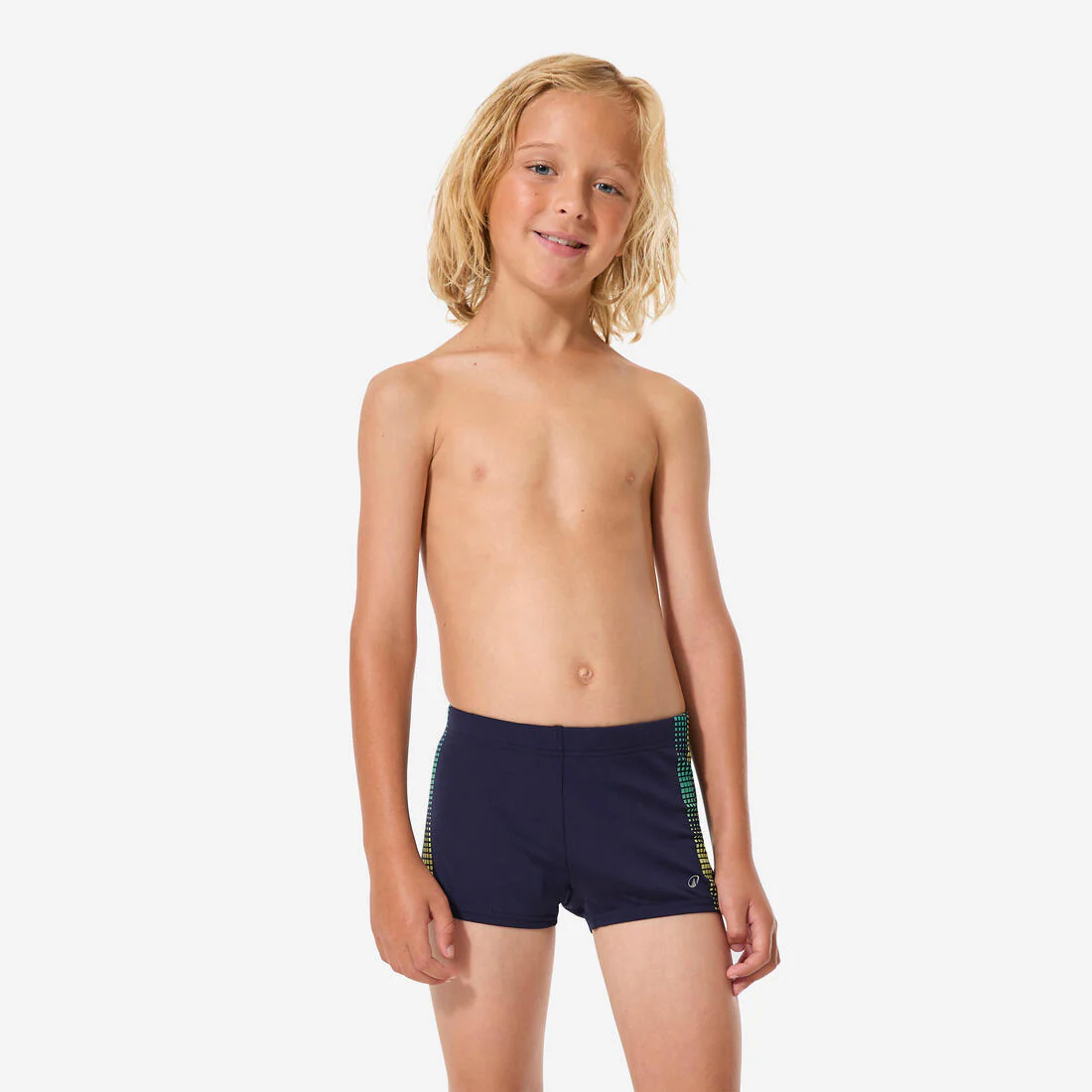 Traje de baño de natación tipo bóxer azul con amarillo para niño Fiti - Image 3
