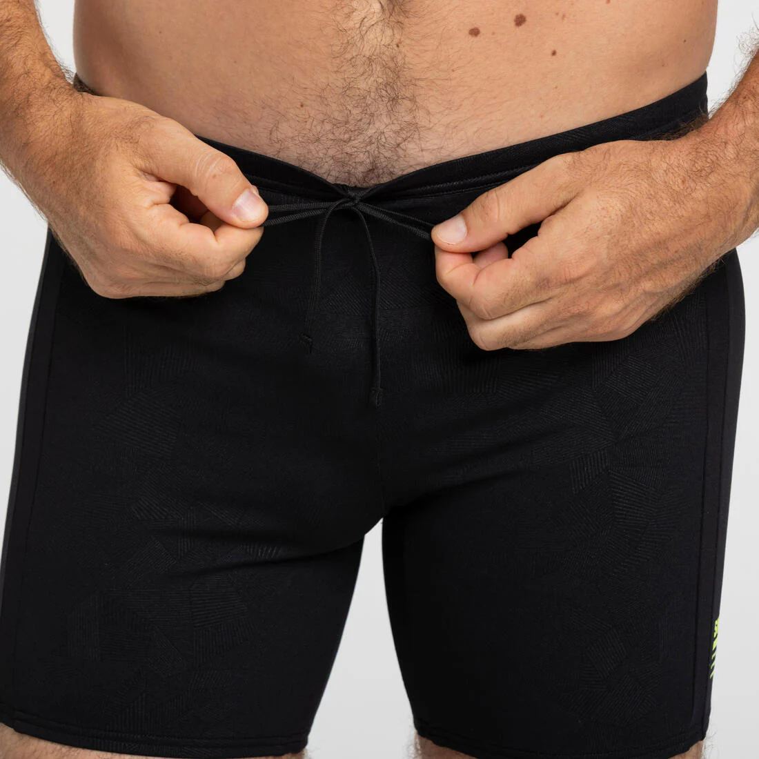 Traje de baño de natación tipo bóxer largo negro, gris y azul Yoko - Image 15