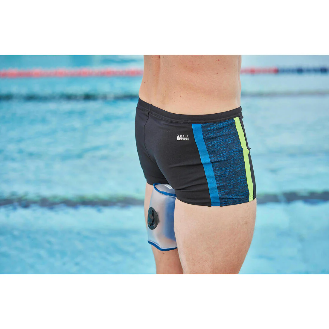 Traje de baño de natación tipo bóxer negro, amarillo y azul Yoko - Image 33