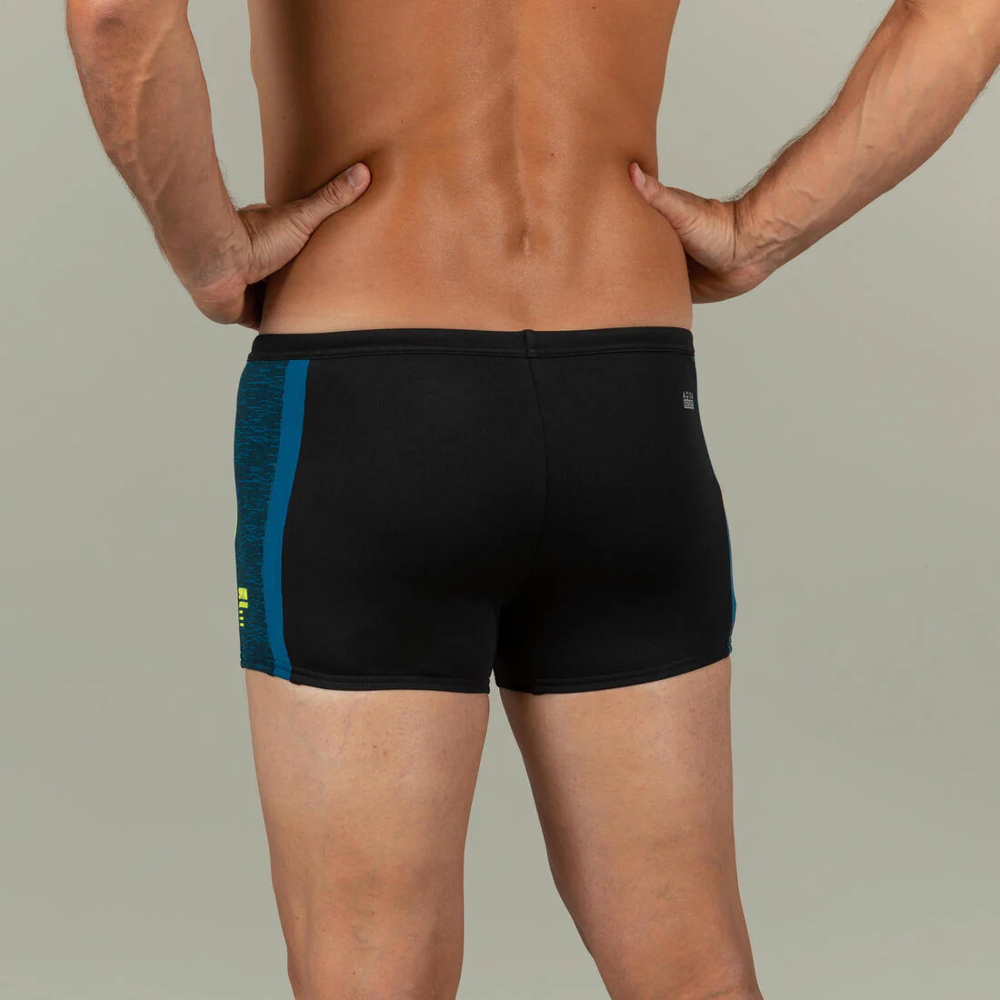 Traje de baño de natación tipo bóxer negro, amarillo y azul Yoko - Image 7