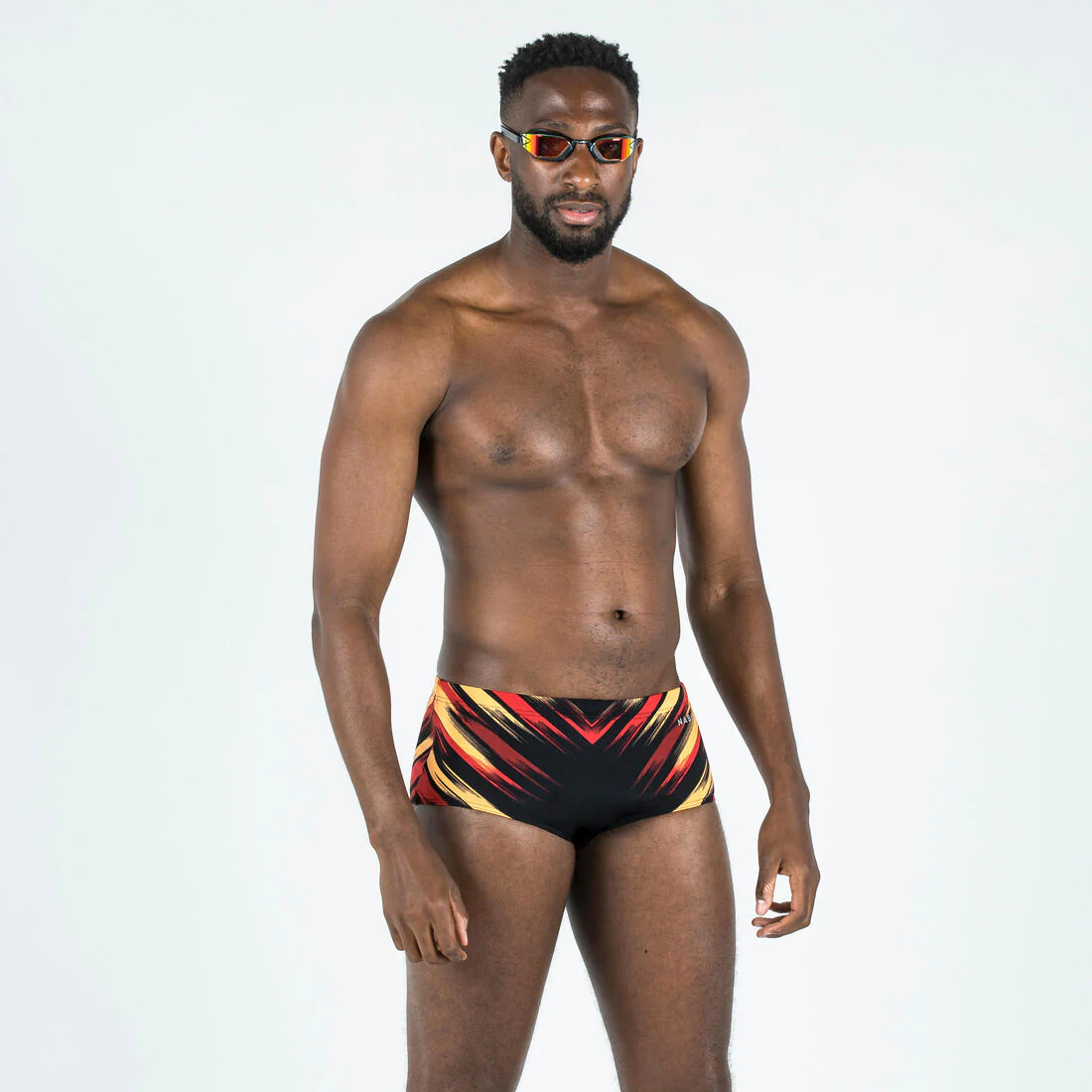 Traje de baño de natación tipo calzón negro con rojo para hombre 900 Blast - Image 2