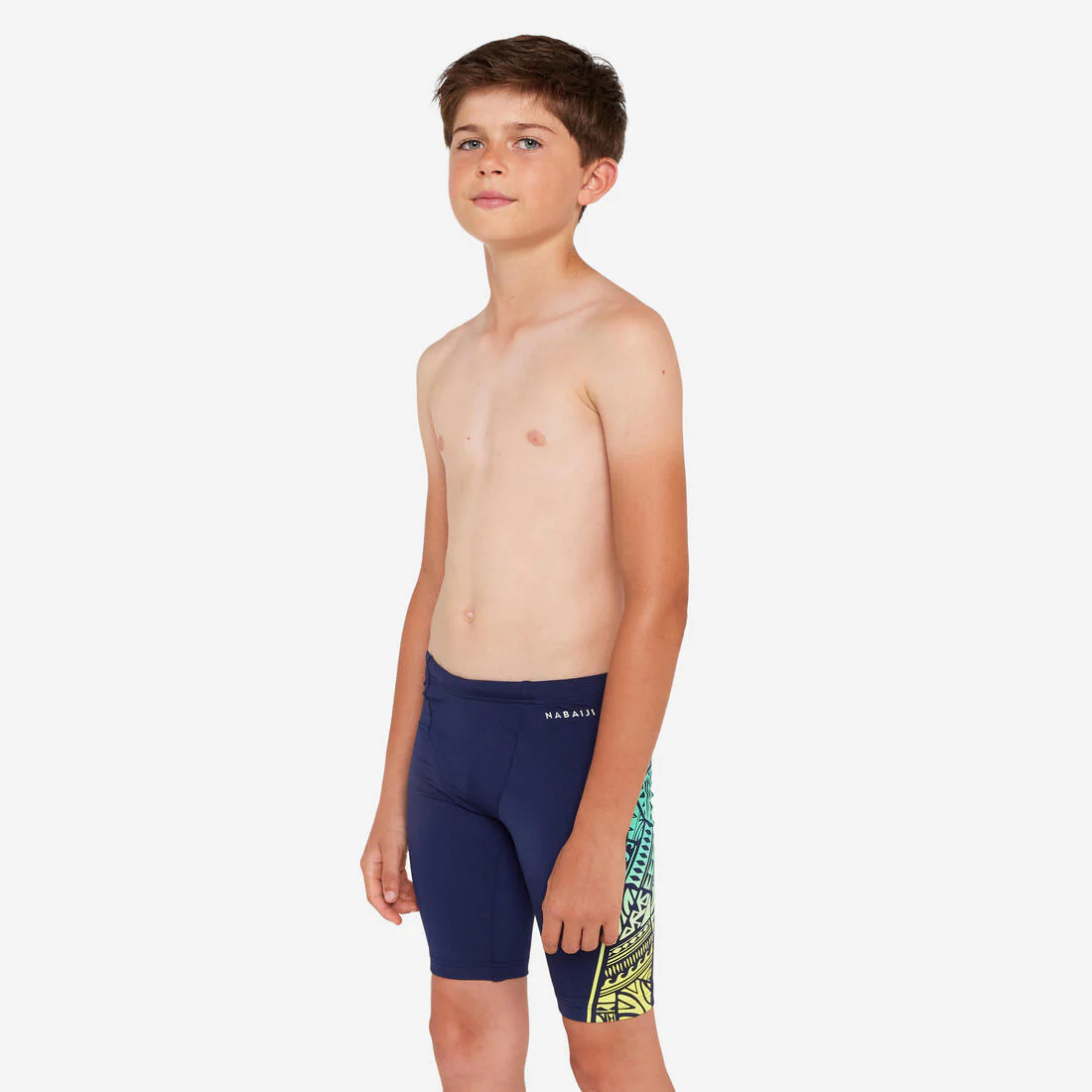 Traje de baño de natación tipo jammer negro con - Image 6