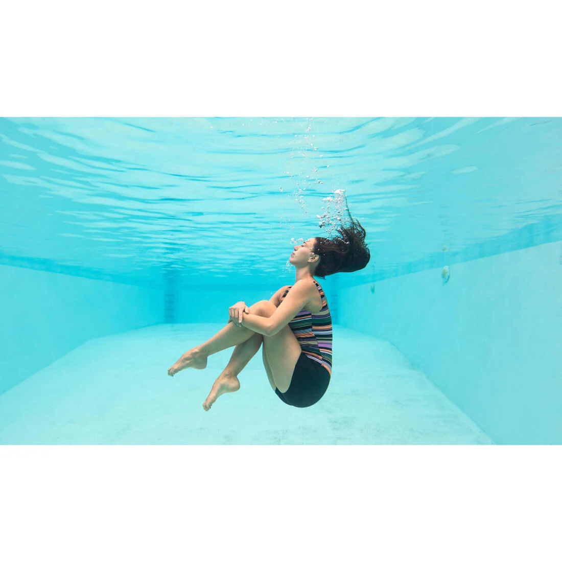 Traje de baño de natación tipo short azul marino para mujer Dova - Image 17