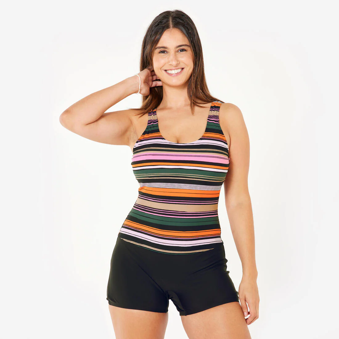 Traje de baño de natación tipo short azul marino para mujer Dova - Image 2