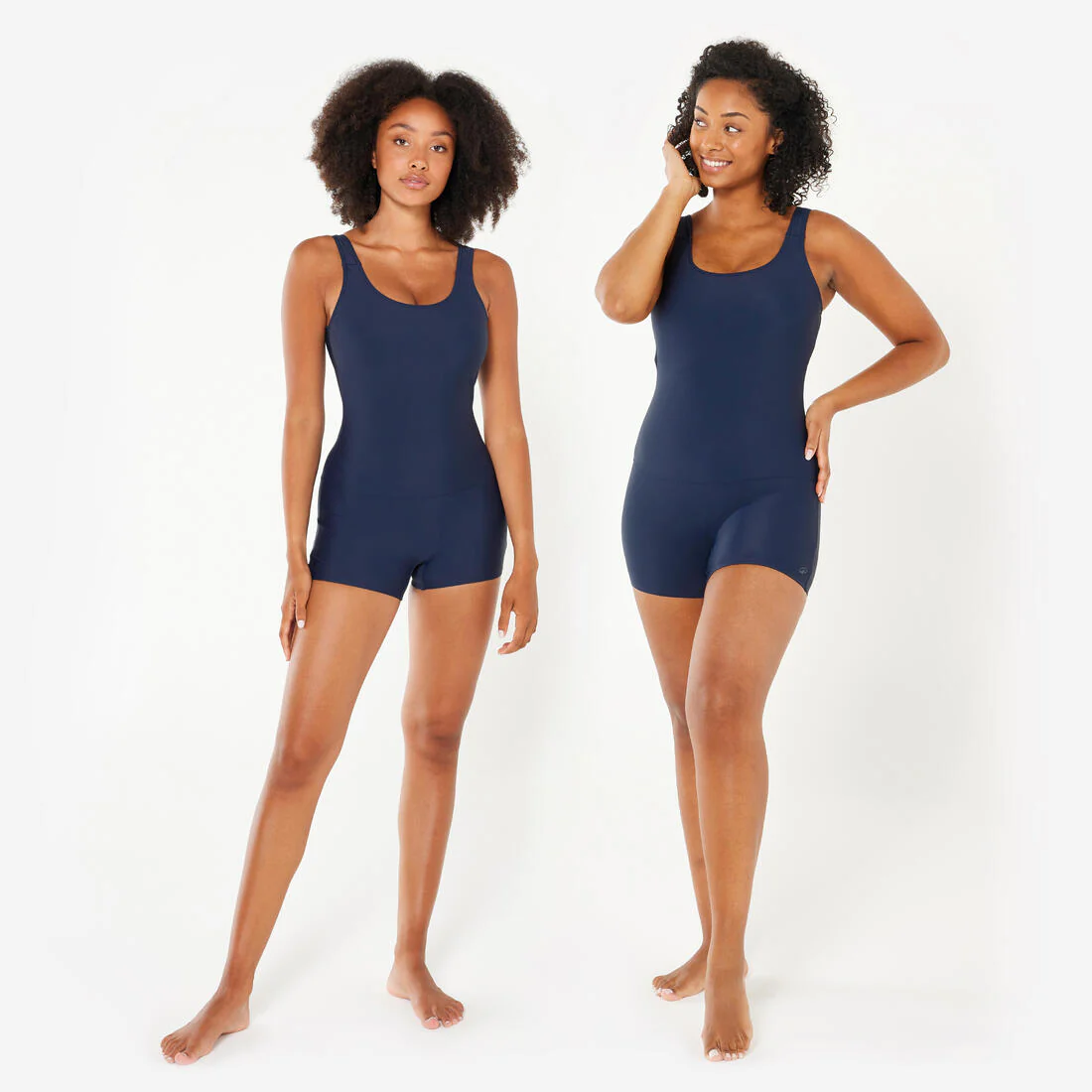 Traje de baño de natación tipo short azul marino para mujer Dova - Image 3