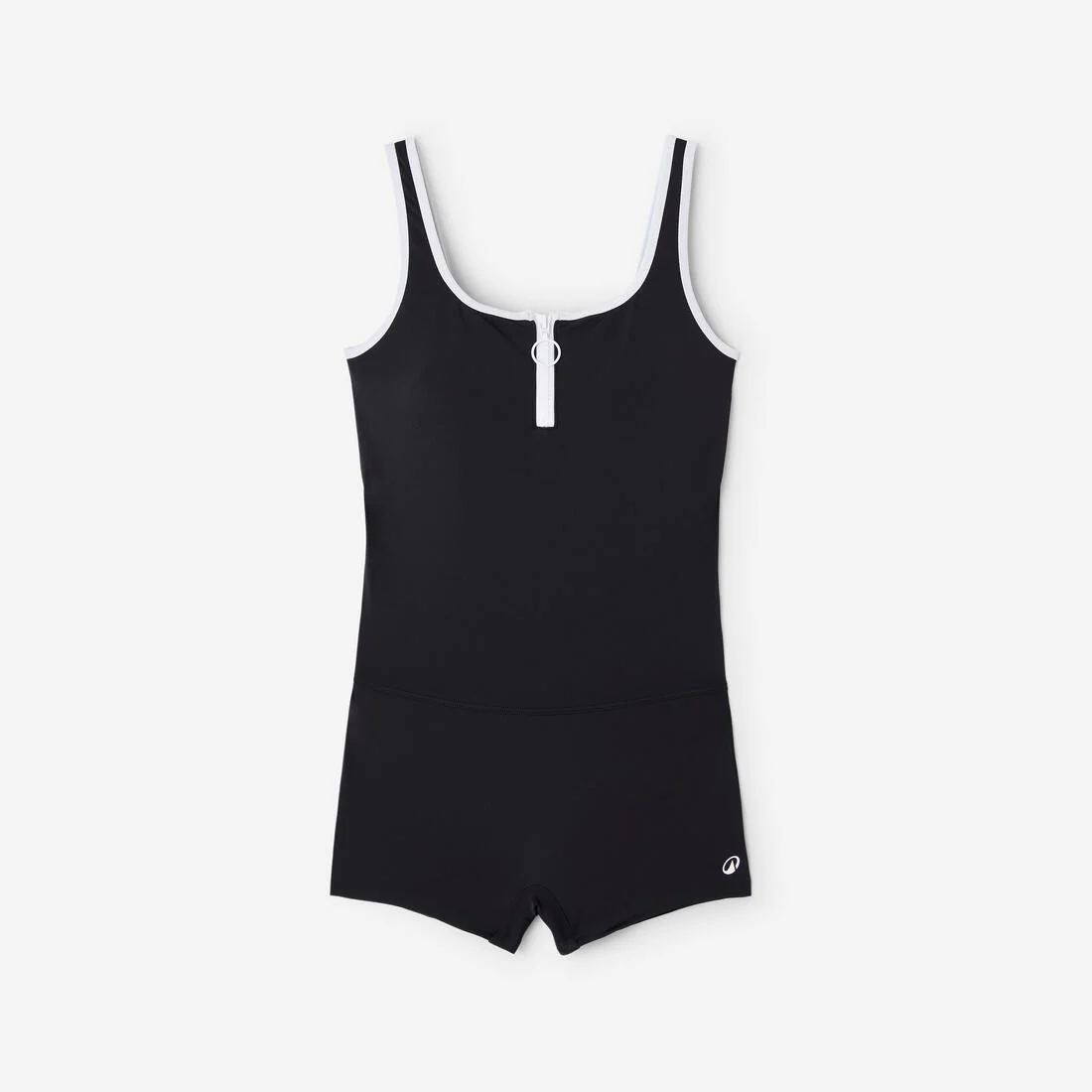Traje de baño de natación tipo short negro con cierre para mujer Heva - Image 7