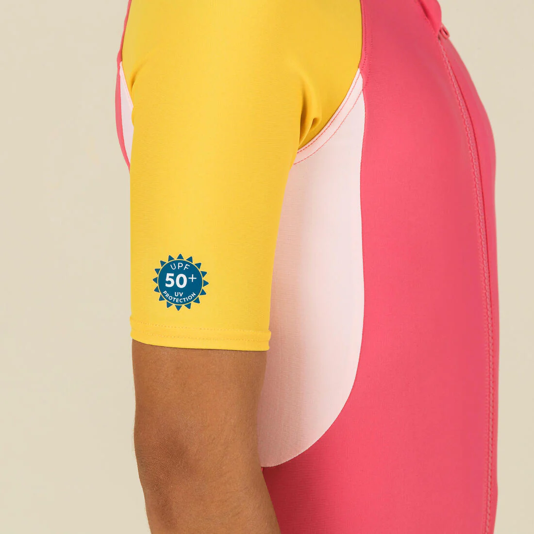 Traje de baño de natación tipo short rosa para niños 100 - Image 3