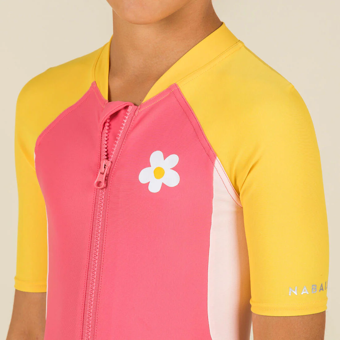 Traje de baño de natación tipo short rosa para niños 100 - Image 4