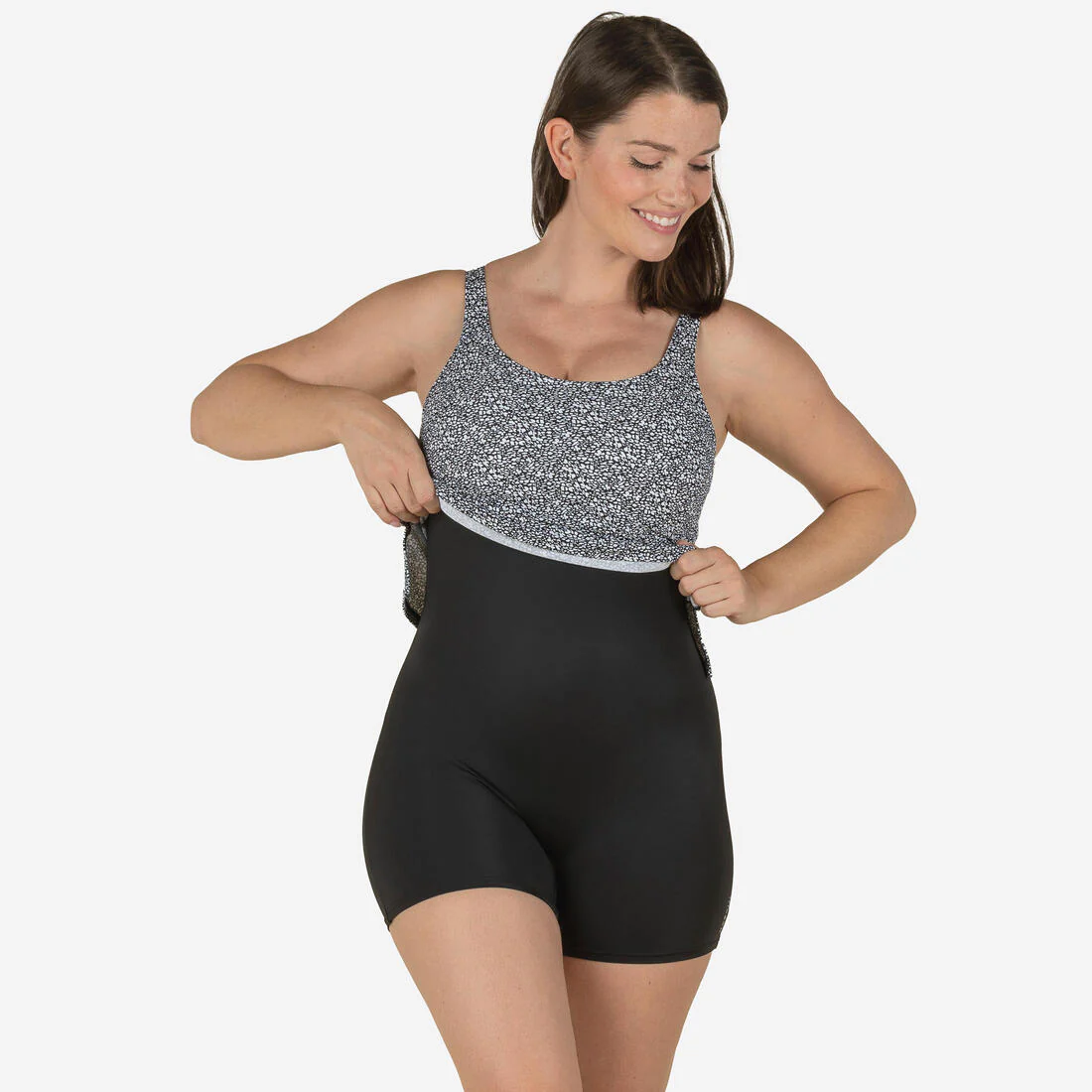 Traje de baño de natación tipo short tankini negro para mujer Heva Leo - Image 5
