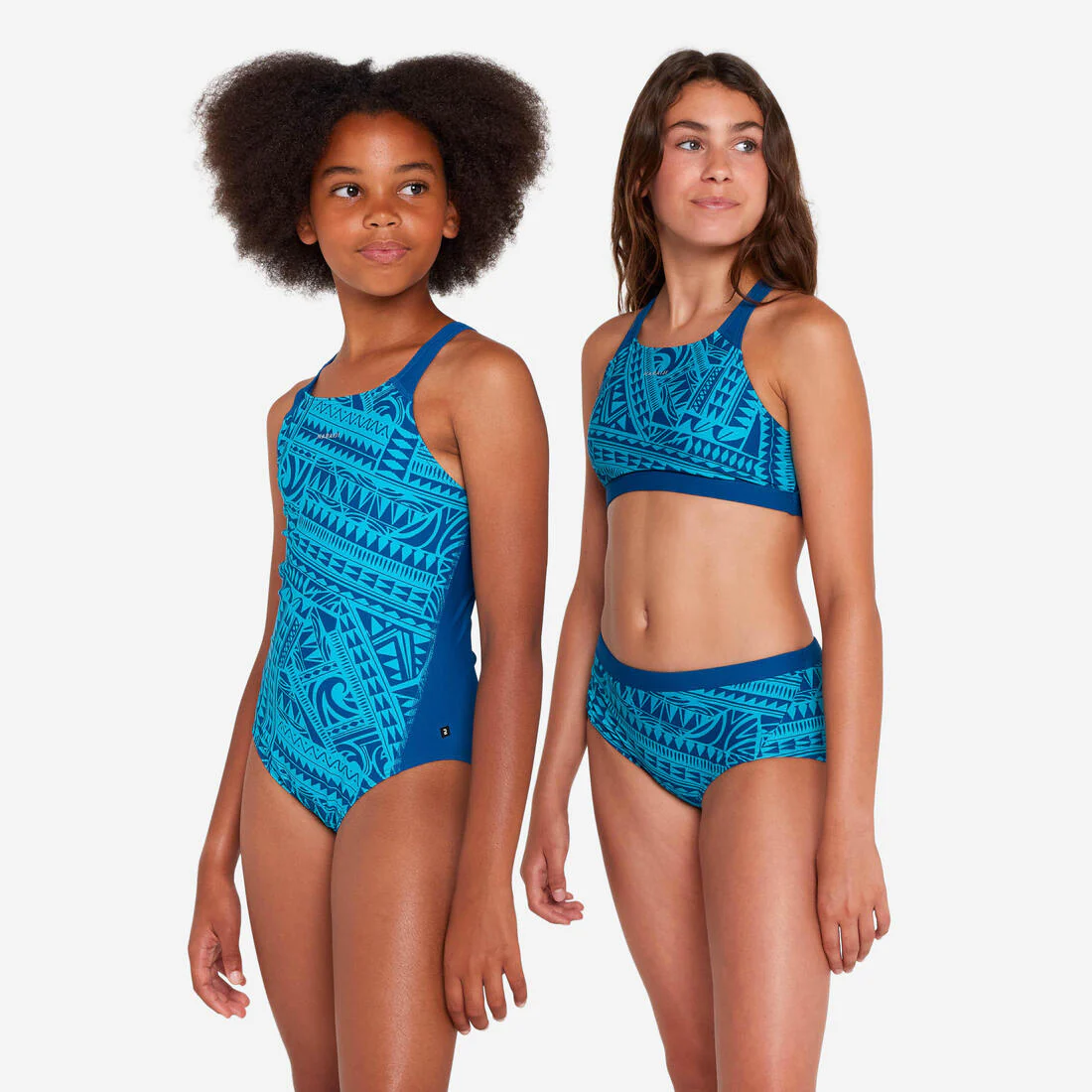 Traje de baño de natación turquesa para niña y adolescente 500 Kamyleon Fatu - Image 2