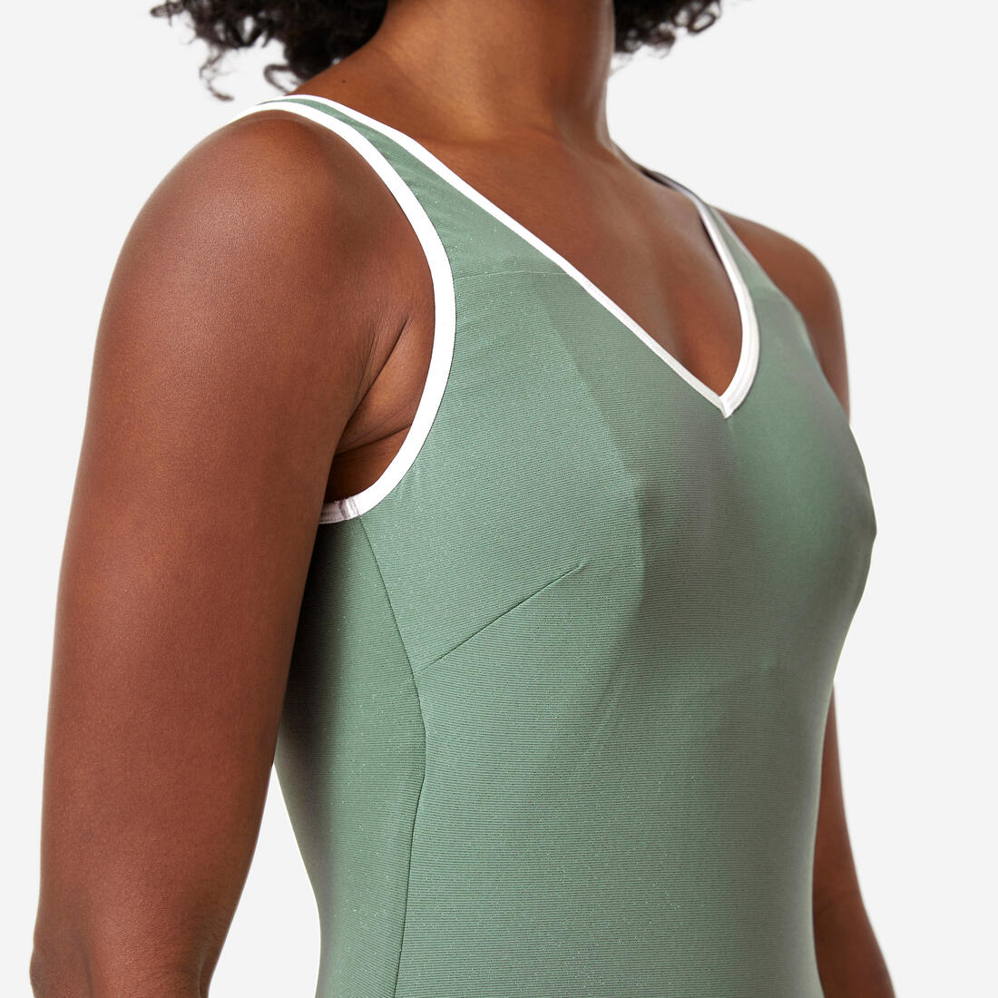 Traje de baño de natación verde salvia para mujer Virginia Lurex - Image 5