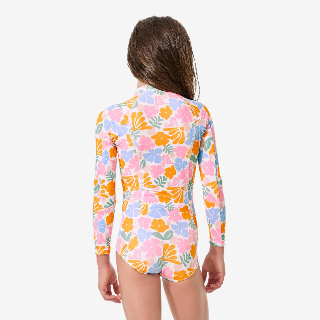 Traje de baño de surf anti-UV de manga larga blanco para niña Loulou Vahiné - Image 4