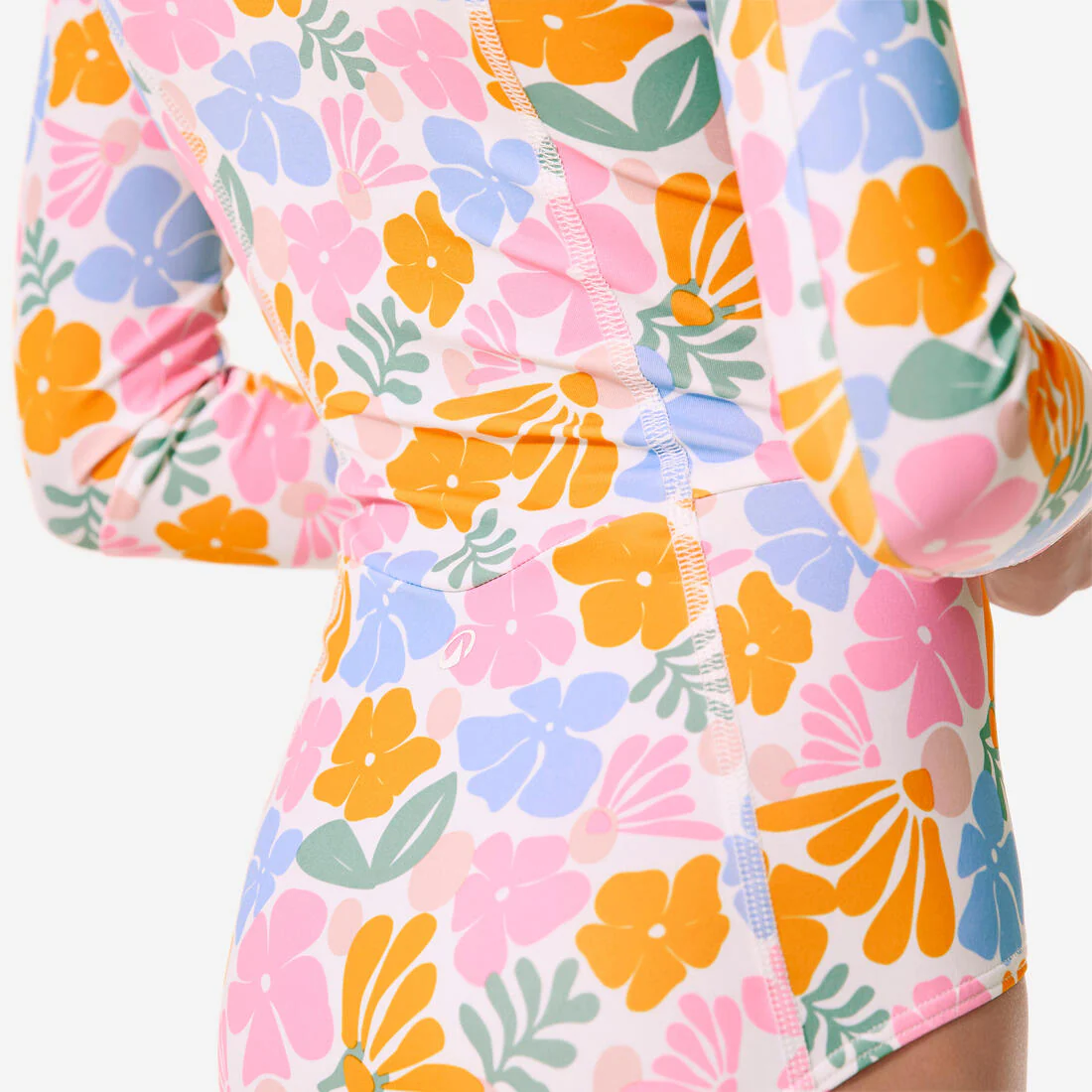 Traje de baño de surf anti-UV de manga larga blanco para niña Loulou Vahiné - Image 7