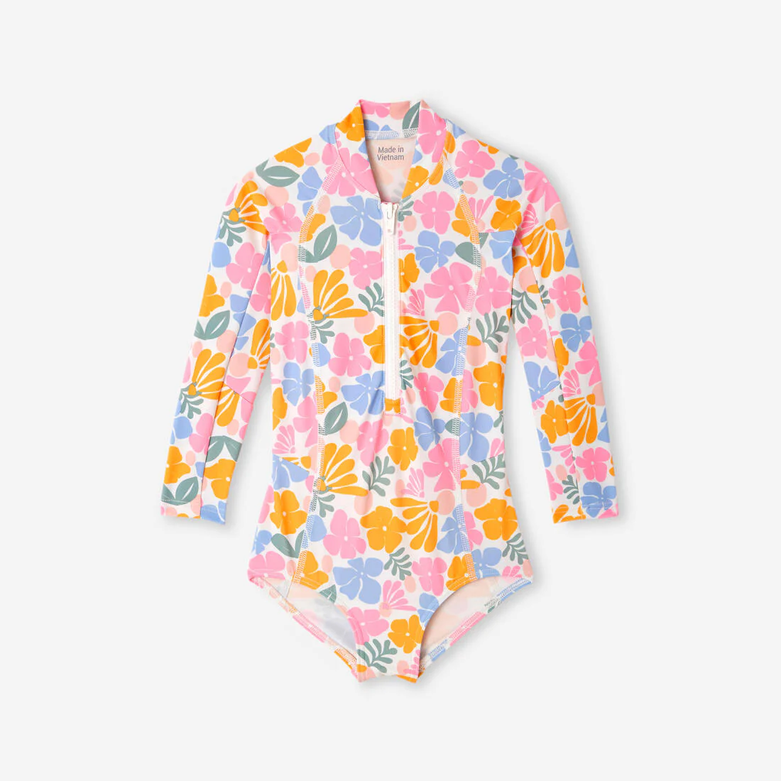 Traje de baño de surf anti-UV de manga larga blanco para niña Loulou Vahiné - Image 8