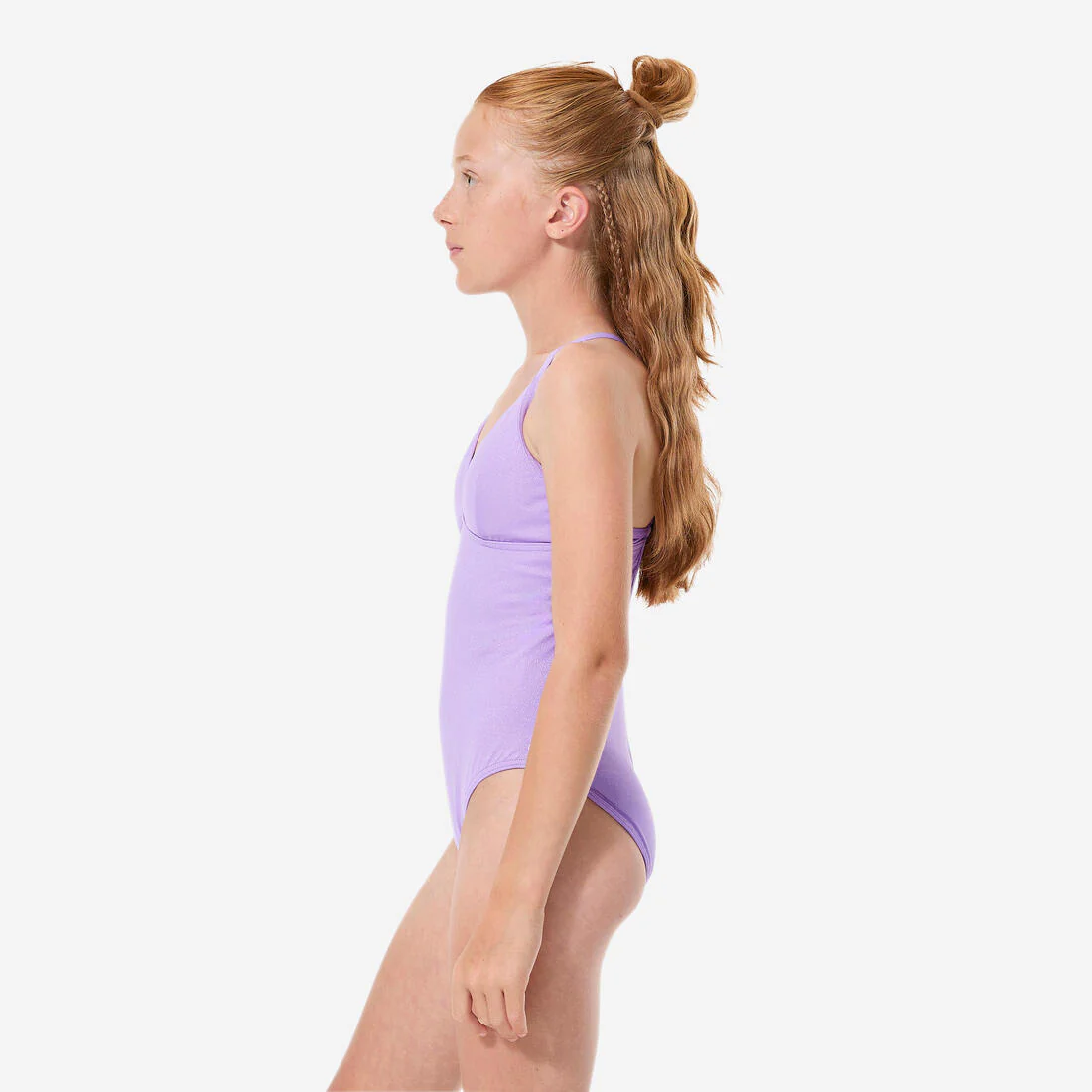 Traje de baño de surf con tirantes cruzados violeta para niña Caly Zuma - Image 3