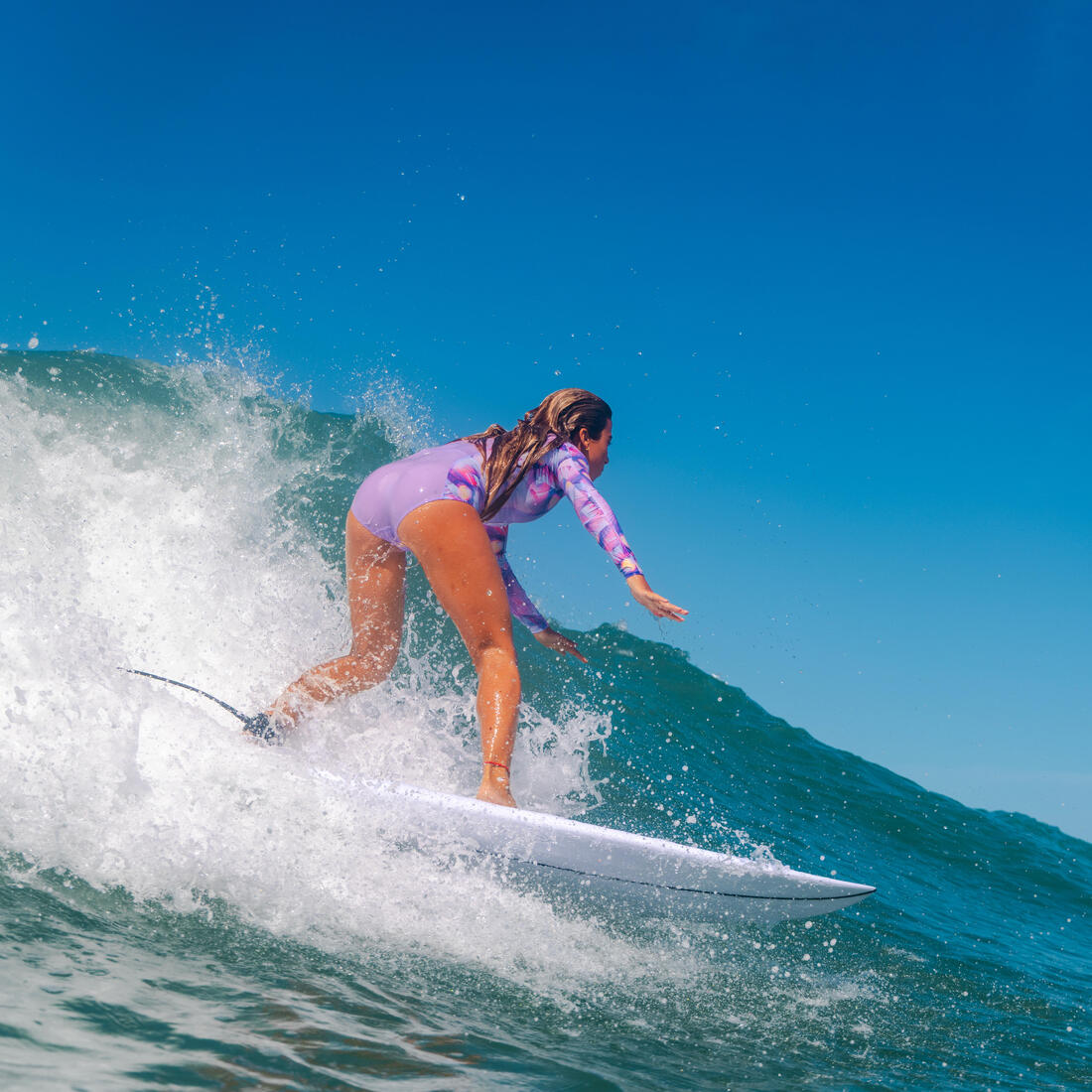 Traje de baño de surf de manga larga con cierre frontal para niña 500 Lucy - Image 4