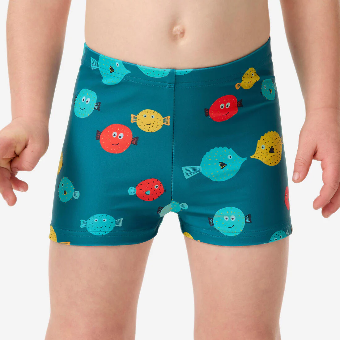 Traje de baño tipo bóxer azul oscuro con estampado de sabana para bebés - Image 5