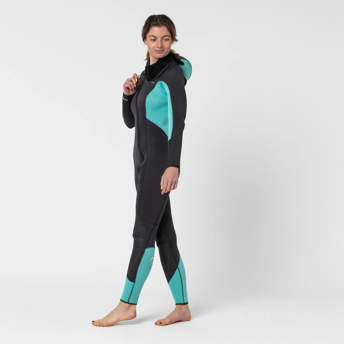 Traje de Buceo con Botella SCD 100 Mujer Gris Azul 5 mm - Image 3