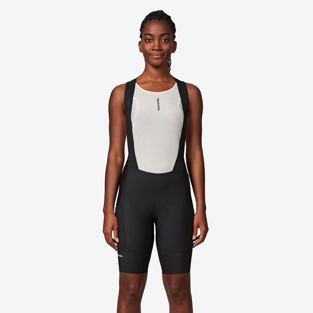 Traje de ciclismo EDR con tirantes negro para mujer