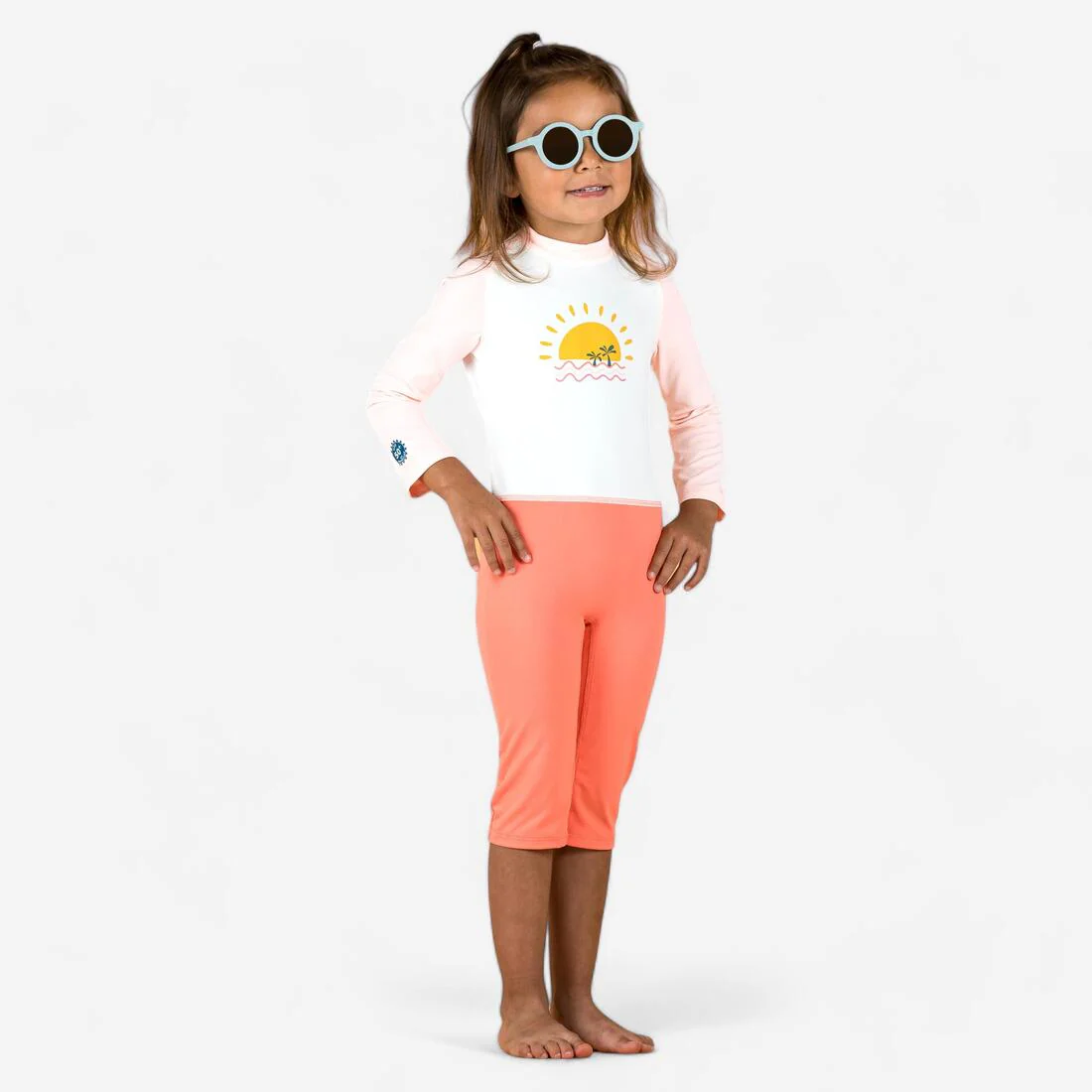 Traje de natación anti-UV de manga larga con estampado para bebés/niños