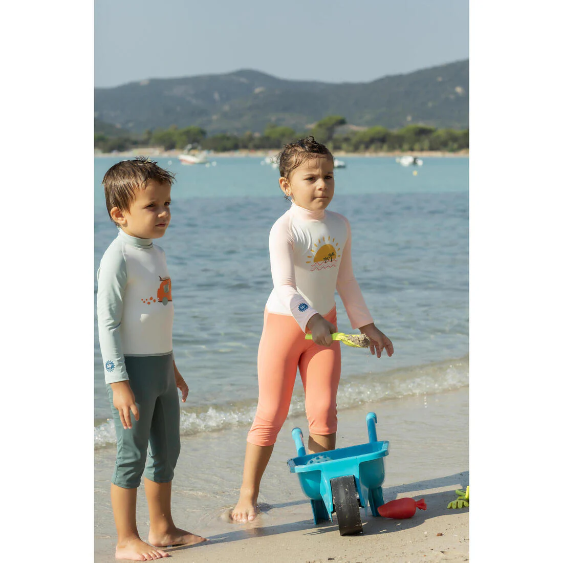 Traje de natación anti-UV de manga larga con estampado para bebés/niños - Image 17