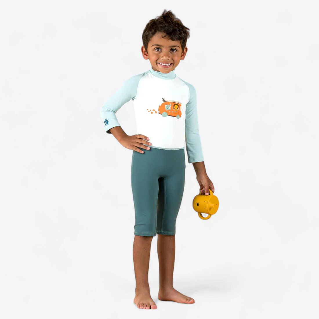 Traje de natación anti-UV de manga larga con estampado para bebés/niños - Image 2