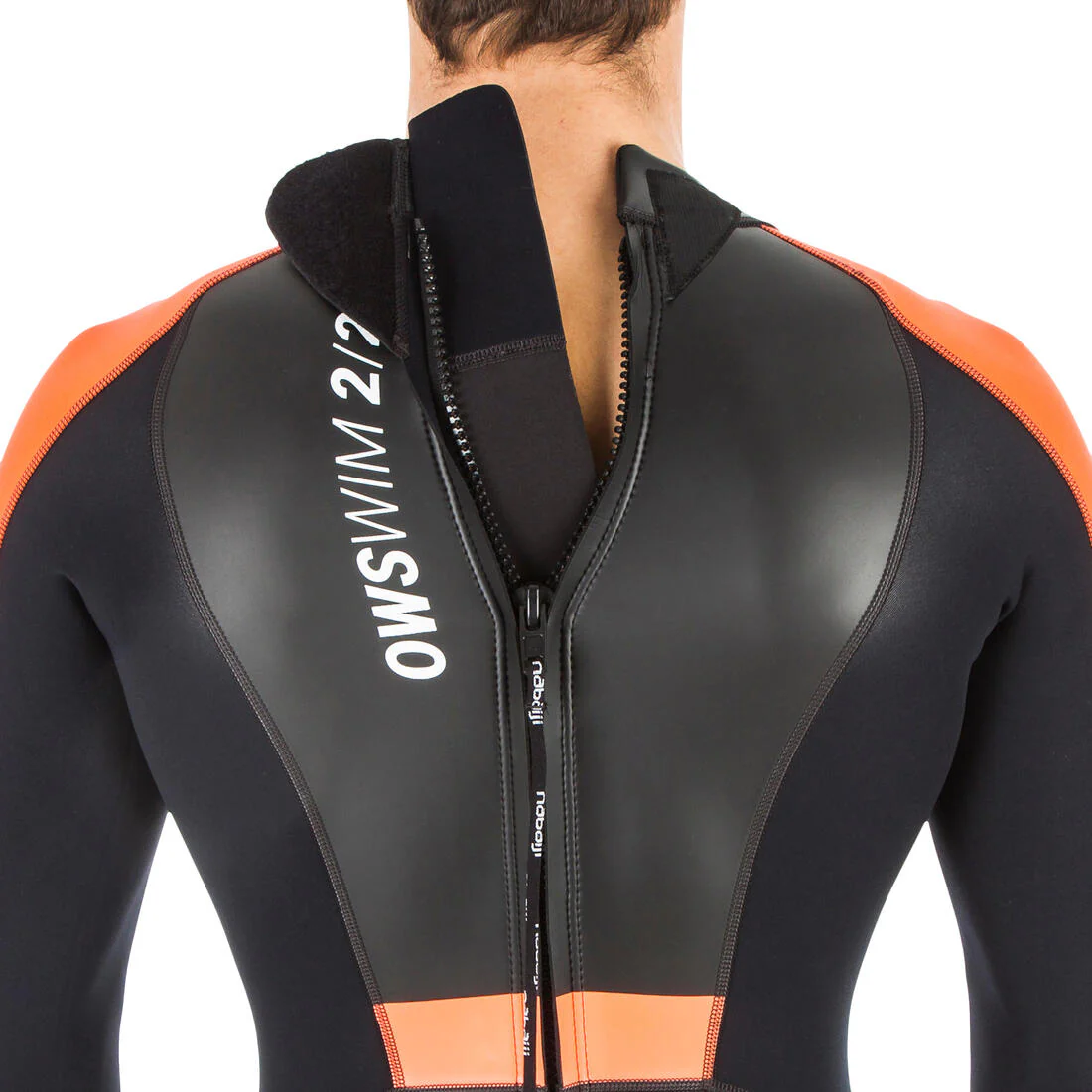 Traje de neopreno de natación en mar abierto negro con naranja para hombre 100 - Image 5