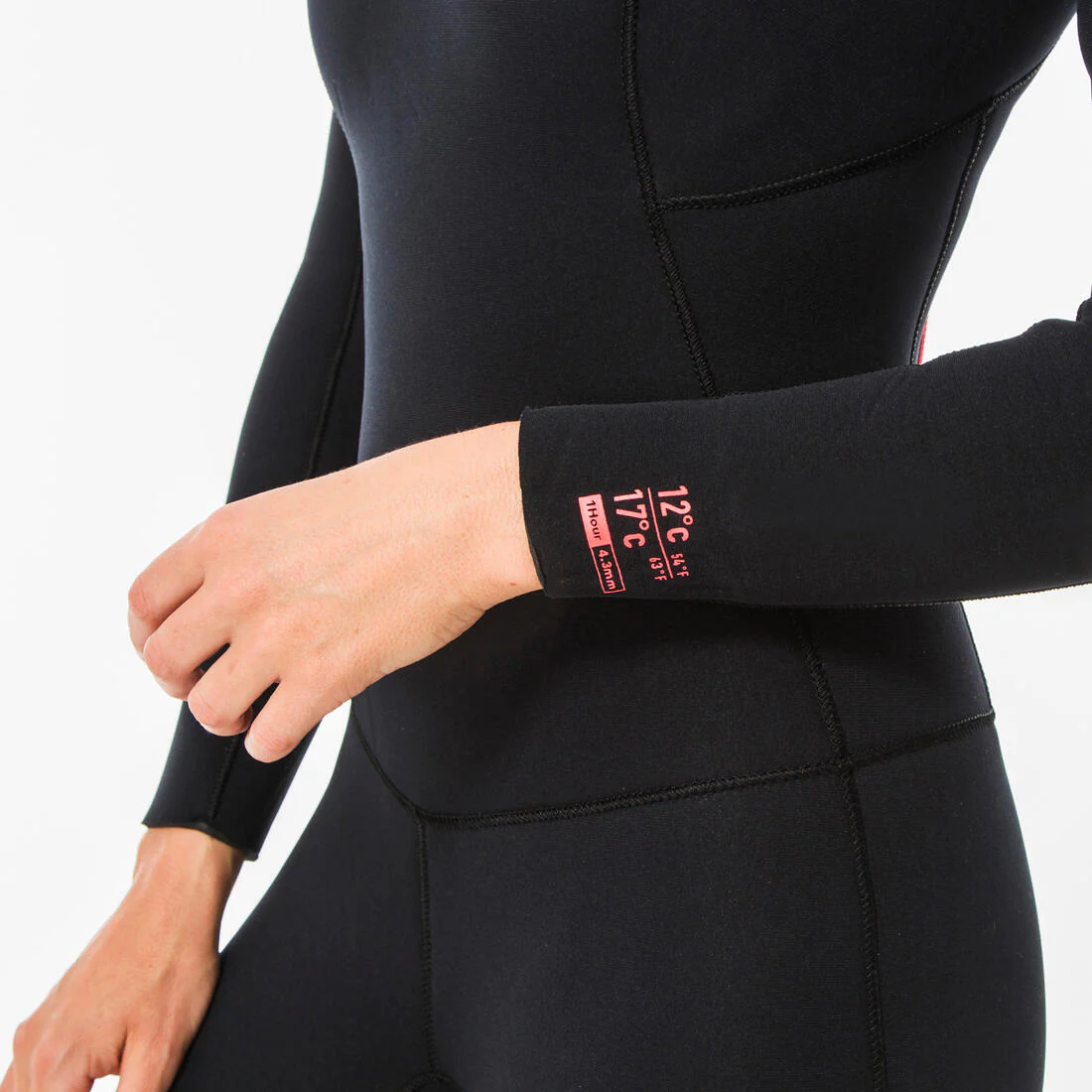 Traje de surf de neopreno con cierre dorsal de 4/3 mm negro para mujer 100 - Image 7