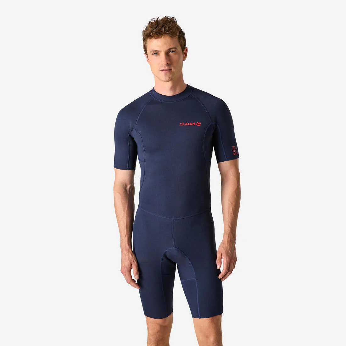 Traje de surf de neopreno corto de 1.5 mm azul marino para hombre 100