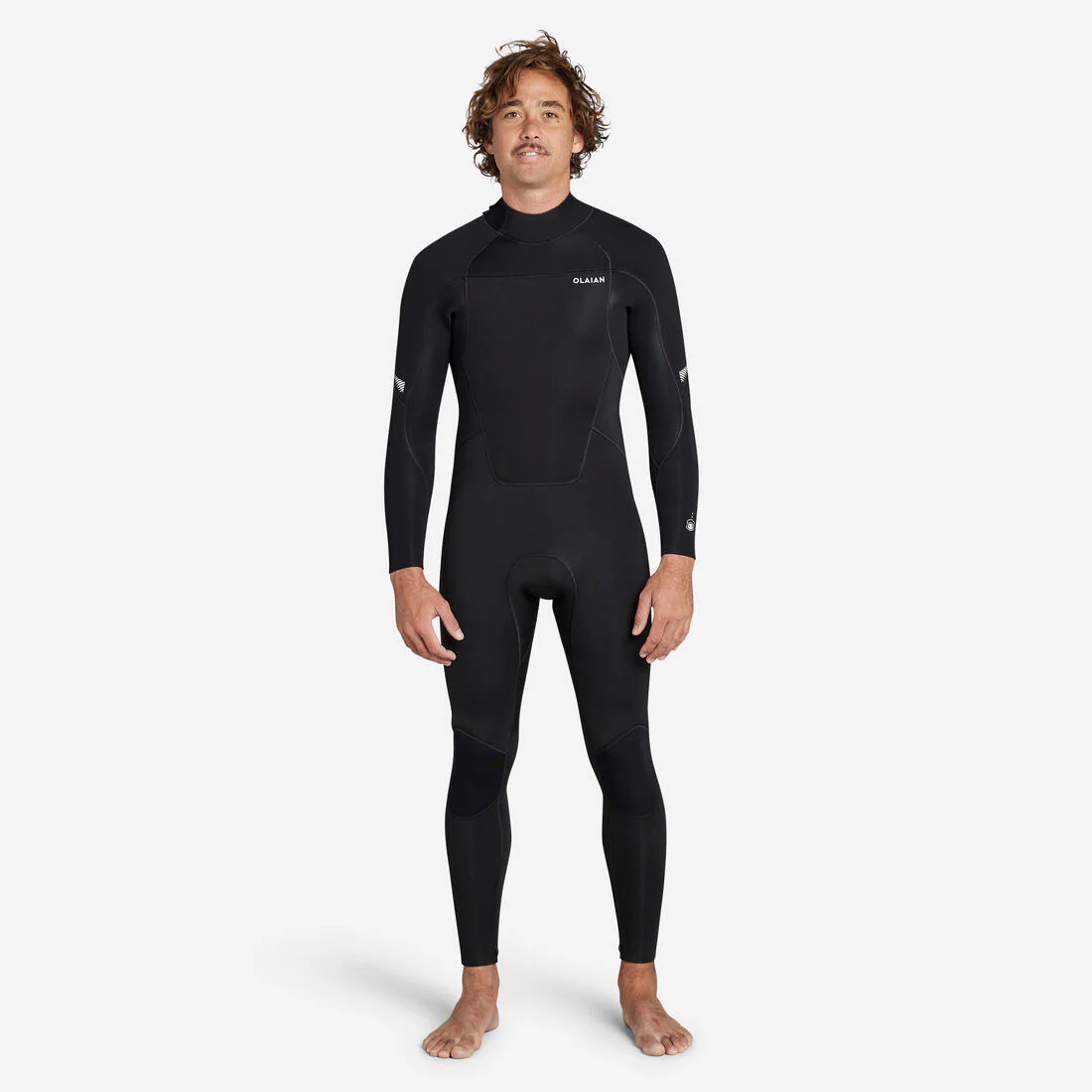 Traje de surf de neopreno negro para hombre 4/3 mm 500 PE23