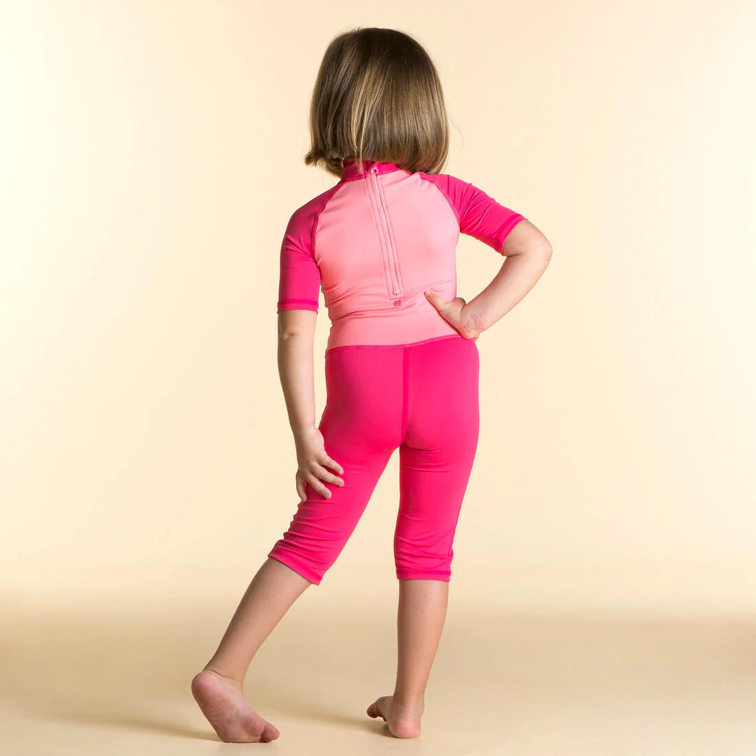 Traje Natación Anti-UV Bebés/Niños Rosa Estampado Manga Corta - Image 2