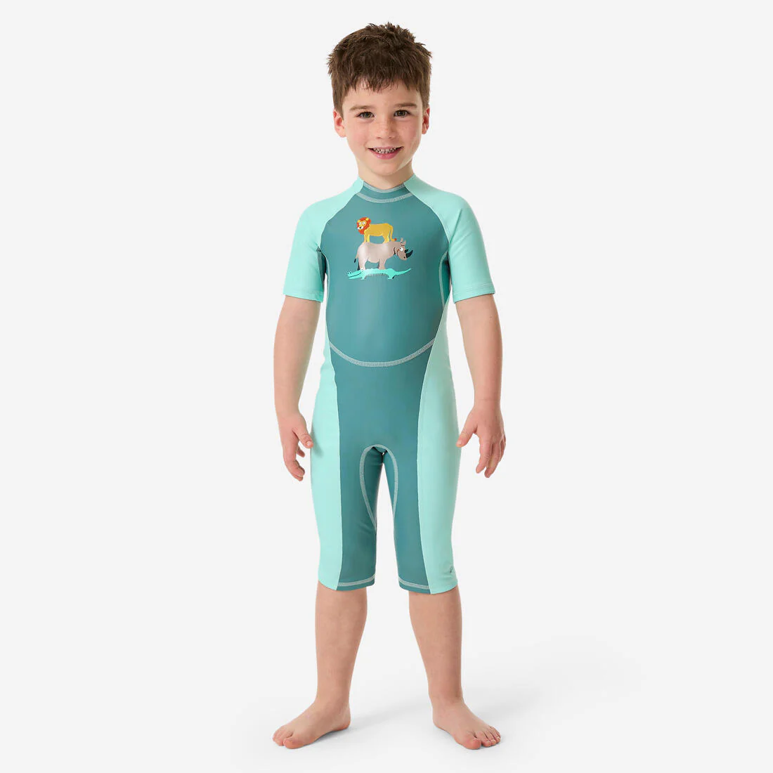 Traje Natación Bóxer Kloupi Bebé Azul Verde Estampado Panda Anti-UV - Image 4