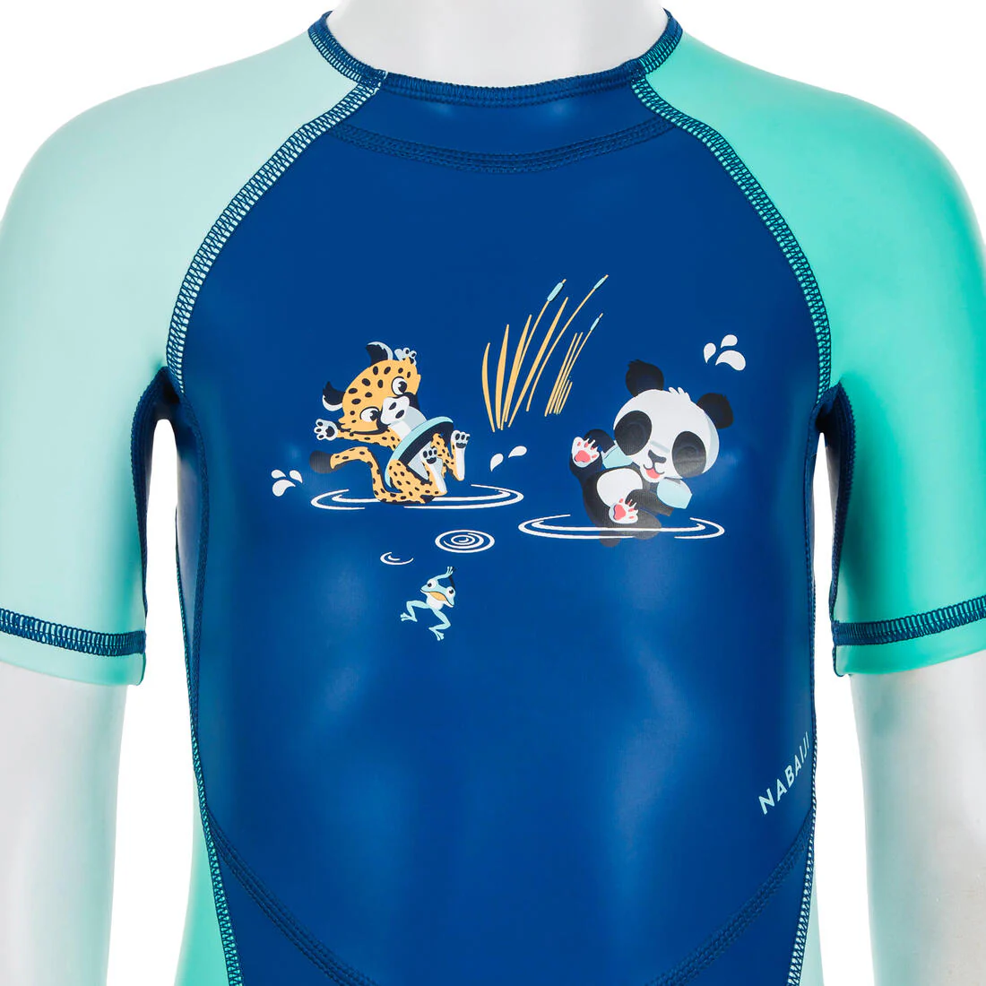 Traje Natación Bóxer Kloupi Bebé Azul Verde Estampado Panda Anti-UV - Image 9