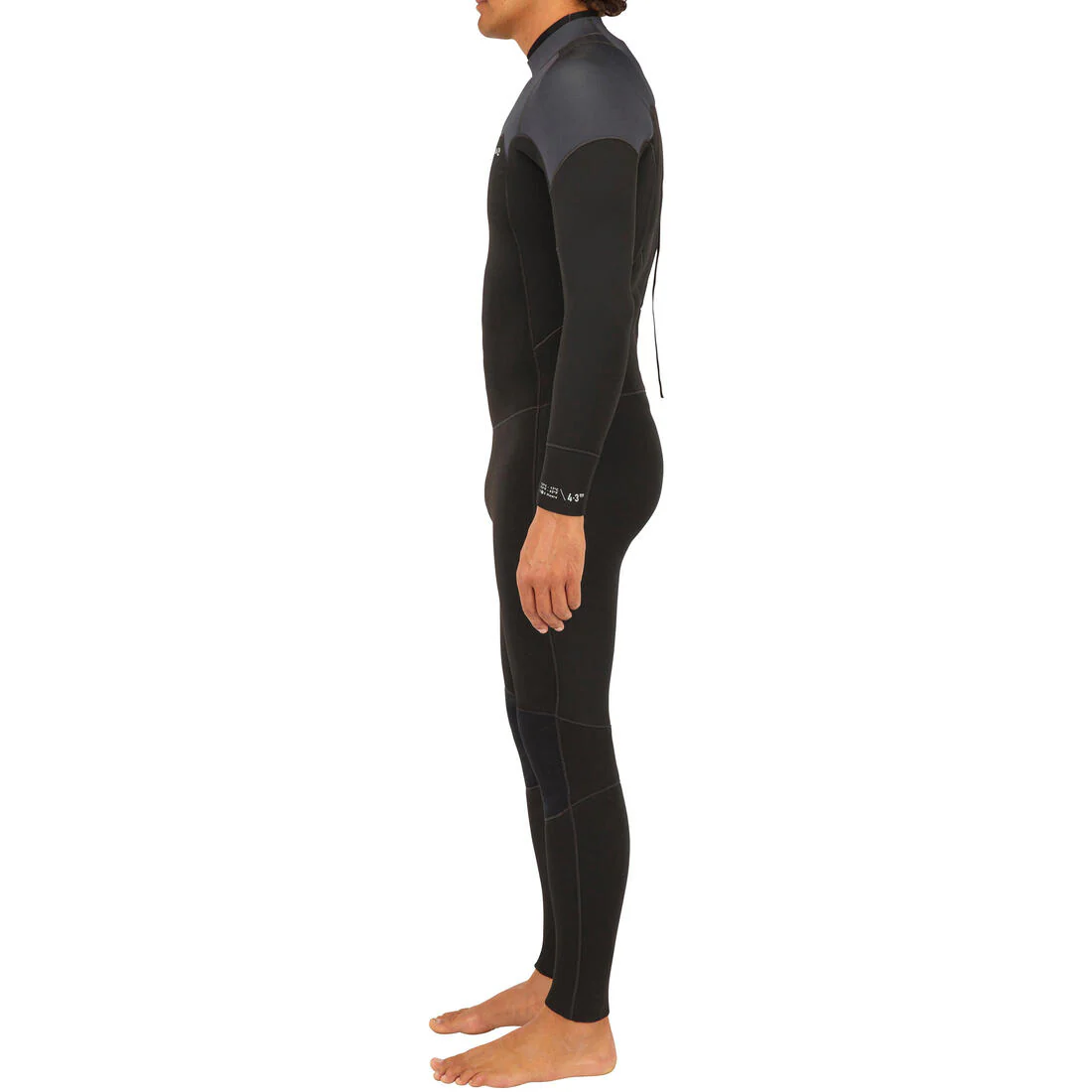 Traje Surf 500 Hombre Negro Gris Neopreno 4/3 mm - Image 10