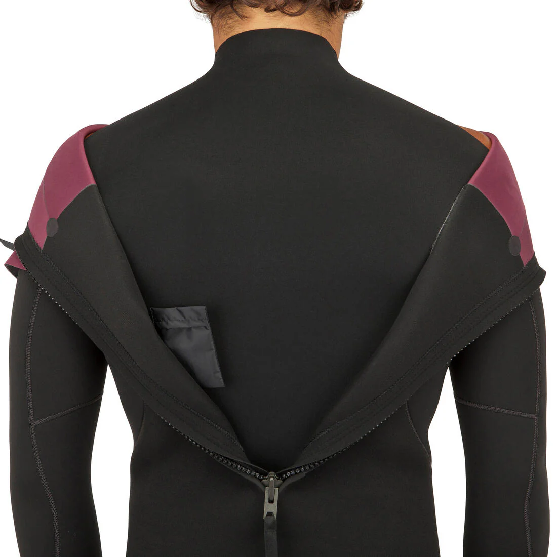 Traje Surf 500 Hombre Negro Gris Neopreno 4/3 mm - Image 3