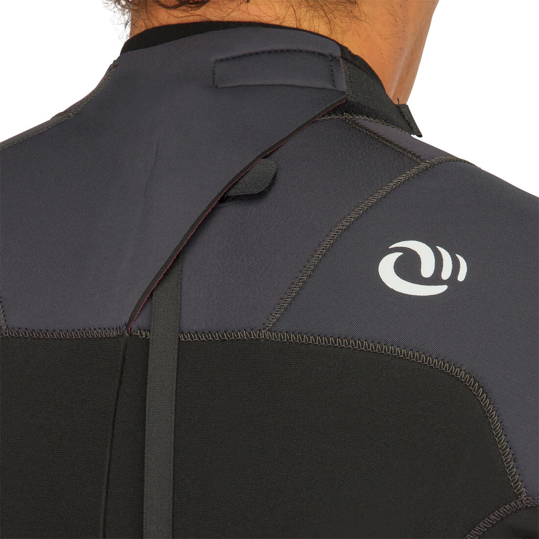 Traje Surf 500 Hombre Negro Gris Neopreno 4/3 mm - Image 9