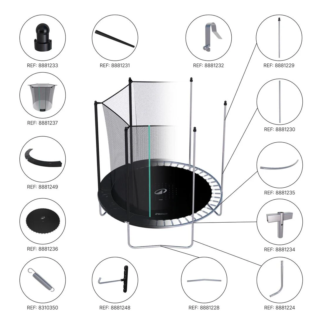 Trampolín con red de seguridad y montaje sin herramientas 240 - Image 10