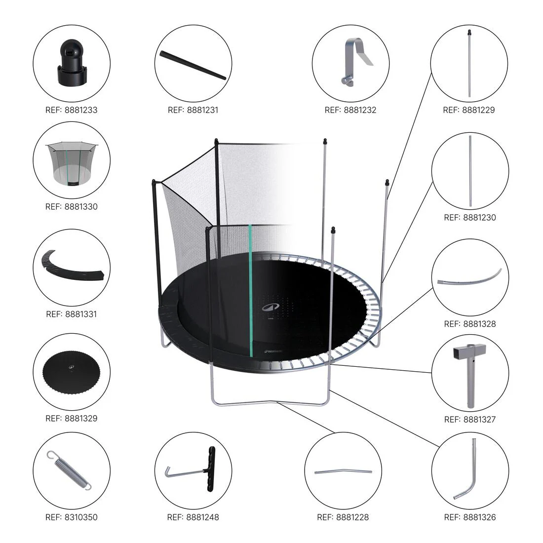 Trampolín con red de seguridad y montaje sin herramientas 300 - Image 10