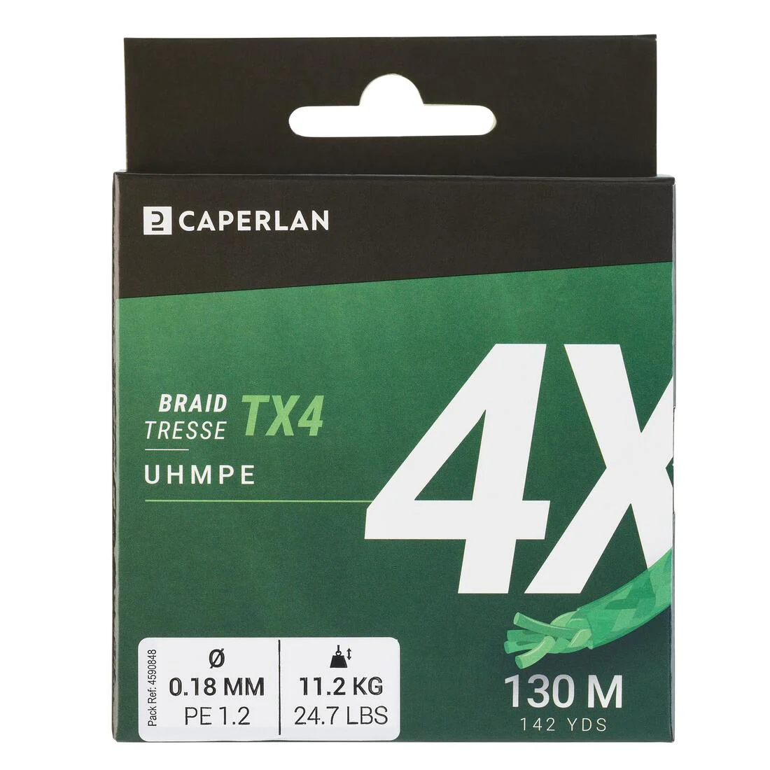 Trenza de pesca para señuelo verde cartujo de 130 m TX4 - Image 3