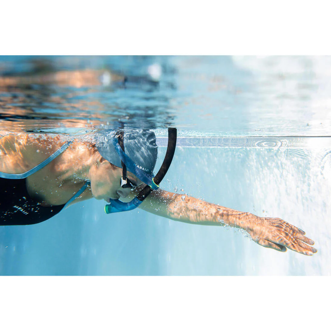 Tubo Frontal Natación 500 Azul/Amarillo Talla S - Image 2