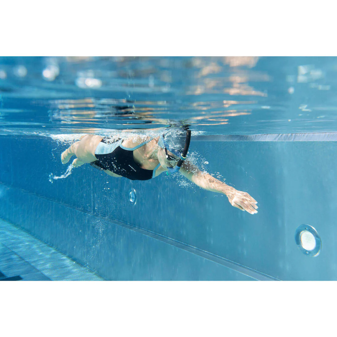 Tubo Frontal Natación 500 Azul/Amarillo Talla S - Image 9