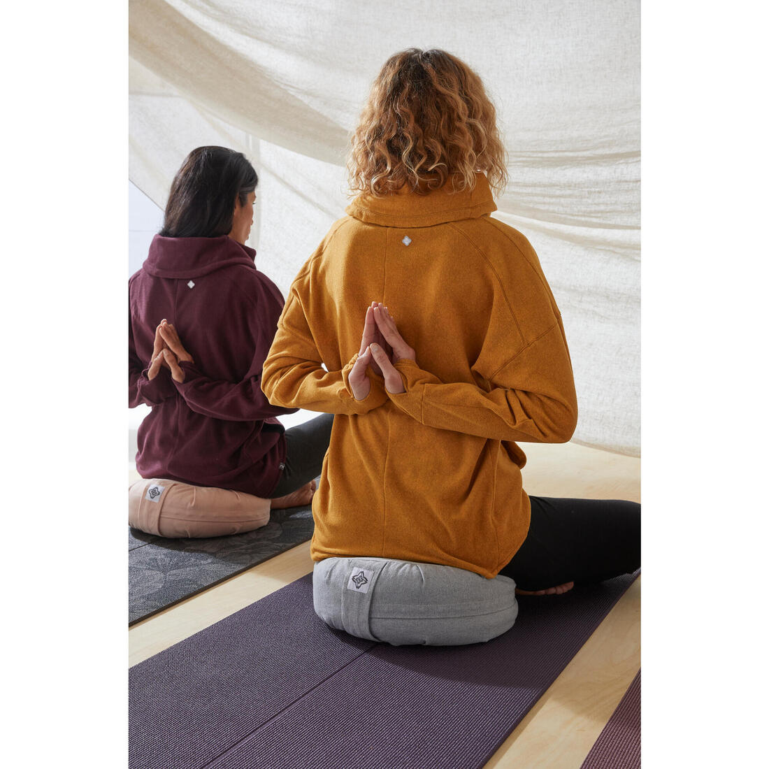 Zafu/Cojín Redondo Yoga/Meditación Gris Jaspeado - Image 4