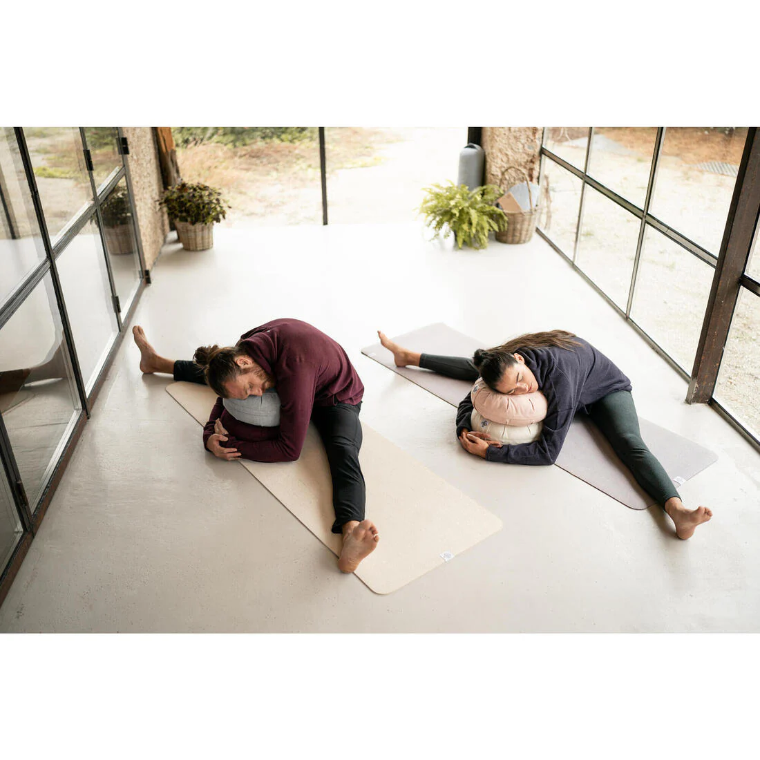 Zafu/Cojín Redondo Yoga/Meditación Gris Jaspeado - Image 6