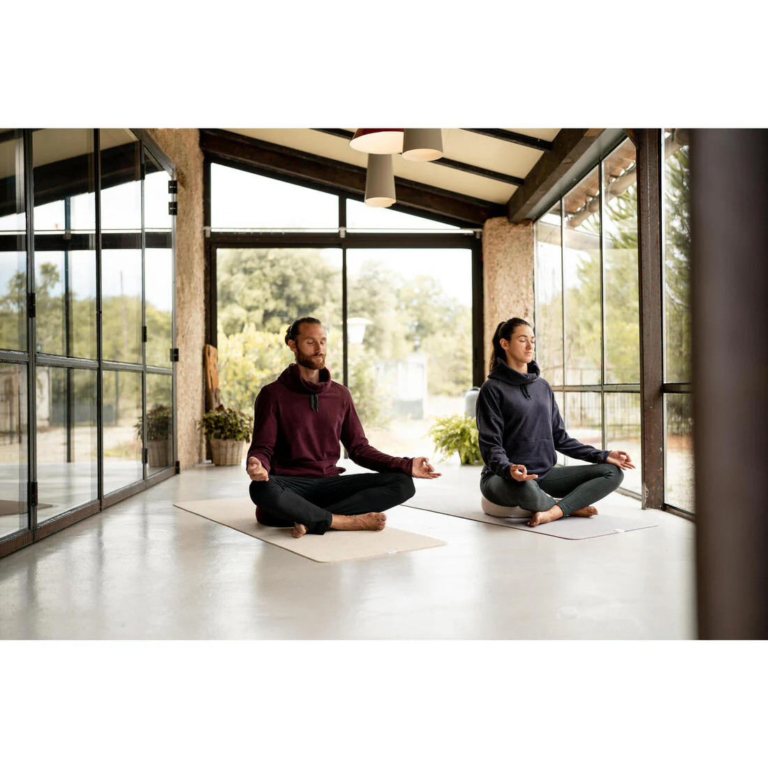 Zafu/Cojín Redondo Yoga/Meditación Gris Jaspeado - Image 7