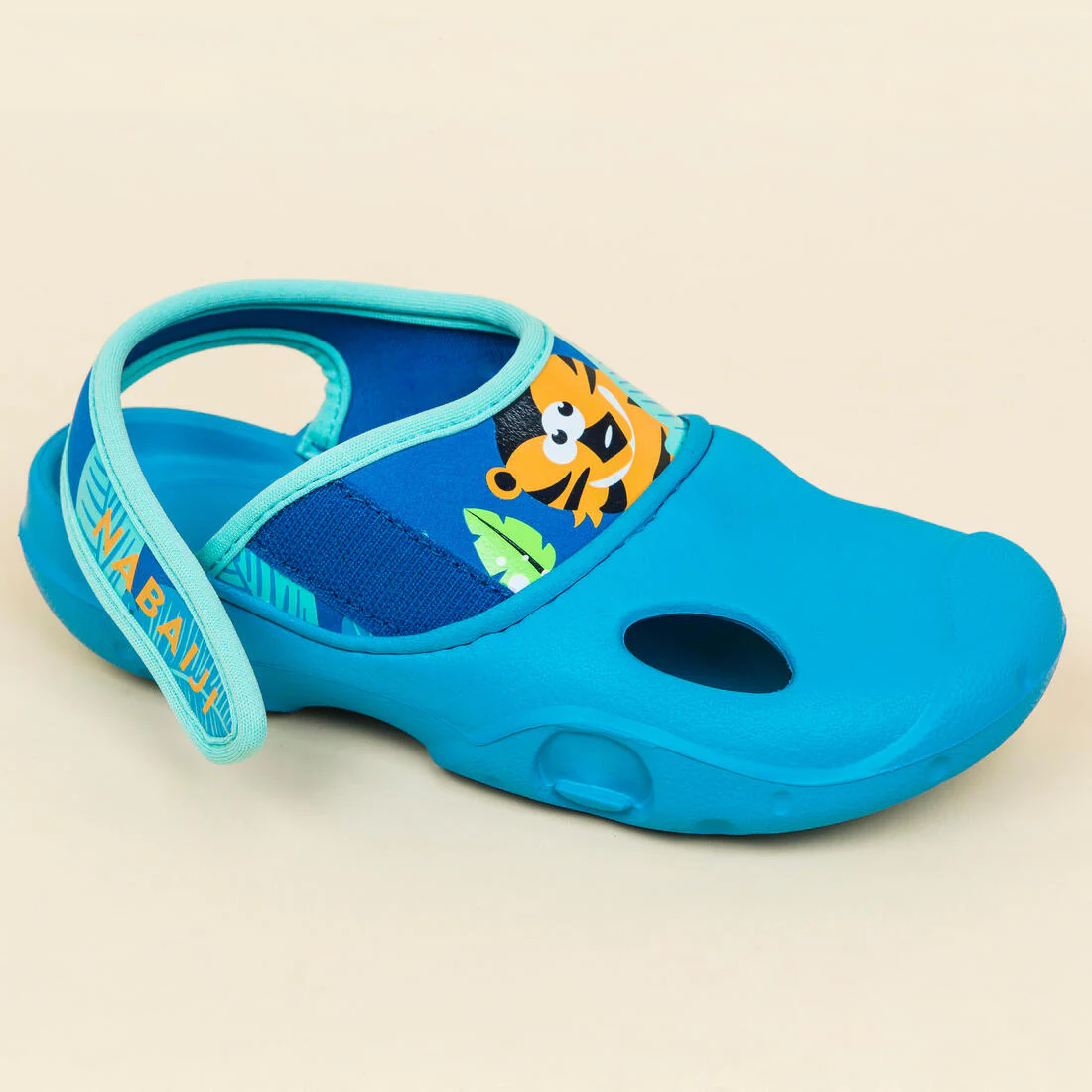 Zuecos para alberca azules con tigre para niños Clog 500 - Image 7